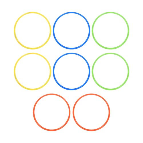 8pcs 12 Inch Agility Rings - Speed Training Hurdles - Plastic Circle 30cm Jumping Hoops for Gymnastics Sports Football Soccer Practice