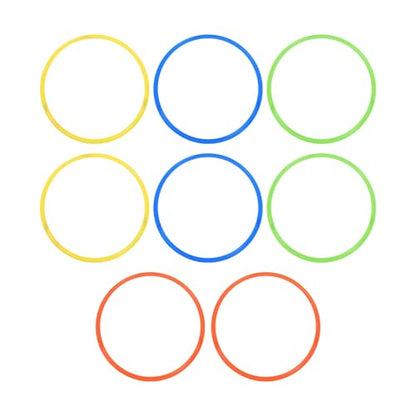 8pcs 12 Inch Agility Rings - Speed Training Hurdles - Plastic Circle 30cm Jumping Hoops for Gymnastics Sports Football Soccer Practice