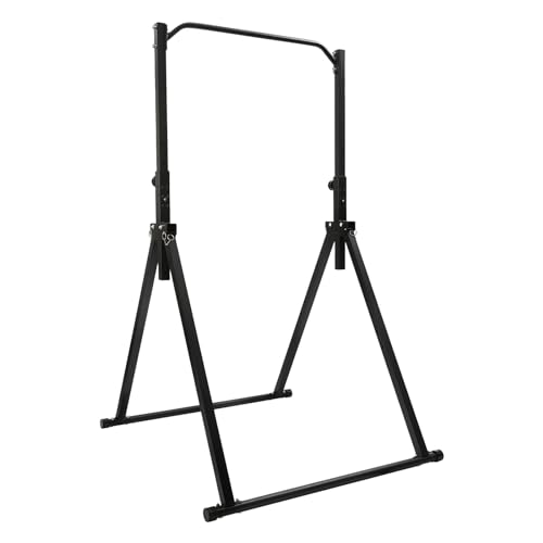Horizontal Bar, 440.92lbs Load Triangular Pull Up Station Power Tower Workout Dip Station Multifunction Fitness Tower Station Training Equipment with Wrenches for Living Rooms Bedrooms Gyms