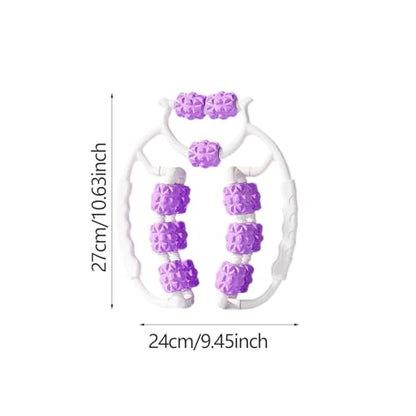 Massage Roller for Legs Foam Roll 15 Wheels Portable Exercise 360 ° Deep Tissue Massage Tool for Gym Physics, Violet - color: Violet