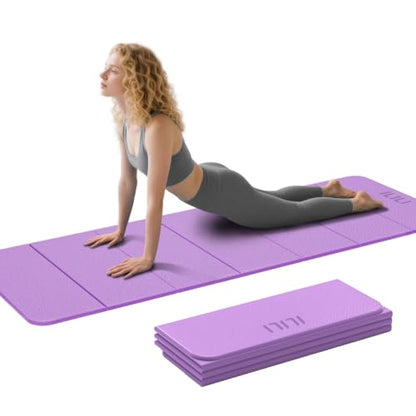 ILILI Foldable Yoga Mat 71 * 24 * 0.3 Inch - color: Violet