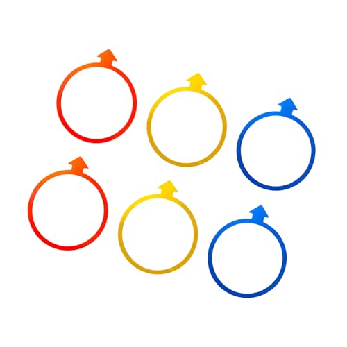 6Pieces Arrows Shaped Agility Cones Rings Set for Sports Drills Movement and Motor Skills Training Rings for Athletic - color: three colors