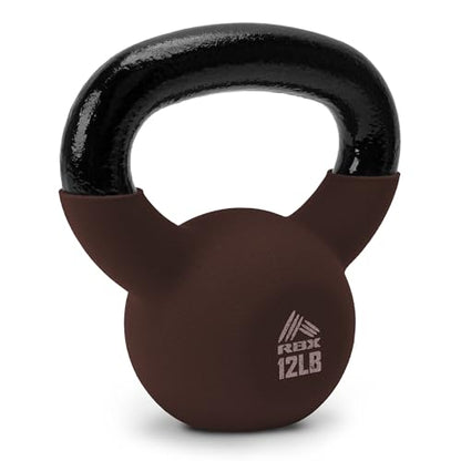 RBX Neoprene Kettlebell, Wide Handle, Iron Core, Flat Bottom, Great for All Fitness Levels