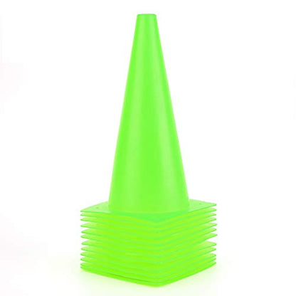 12 Inch Traffic Training Cones, Plastic Safety Parking Cones, 6 Colors - color: Green, Set of 12