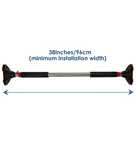 Pull Up Bar no Screws,Doorway Chin Up Bar for Home Gym Adjustable to Width with a Width of 43-54 Inches with Large Anti-Slip Mat and Safety Lock, Max Support for 330 lbs OT160 - size: 75-92cm(29.5-36.2in)