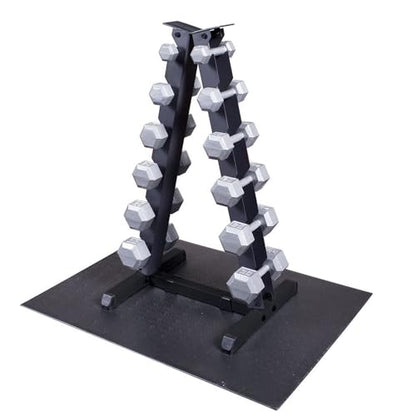 Body-Solid (GDR44B) Vertical Dumbbell Rack - Compact 6 Pair Hex Weight Stand for Home Gym - Heavy-Duty Steel Storage Rack