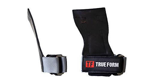 True Form Grips (Gray, Medium) Weight Lifting Gloves Heavy Duty Straps Alternative Power Lifting Hooks Best for Deadlifts Adjustable Neoprene Padded Wrist Wraps Support Bodybuilding Pro Workout