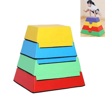 Training Box Jumps,4 in 1 Foam Jumping Box,Plyometric Box Jumping ExerciseTrainers,Non-Slip,Stackable,Jump,Squats,Step-Up,Physical Training Box Exercise for Familiy - size: A