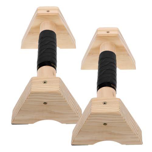 Yardwe 2pcs Wooden Parallettes Bars - Handles for Calisthenics and Strength Training Support Stands for Home Gym Suitable for Men and Women
