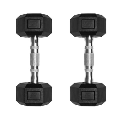 Ritfit 5-650 LBS PVC Encased Hex Dumbbell Sets with Optional Rack for Home Gym, Hand weight with Chrome Handle for Strength Training,Workouts - style: 2X5LBS