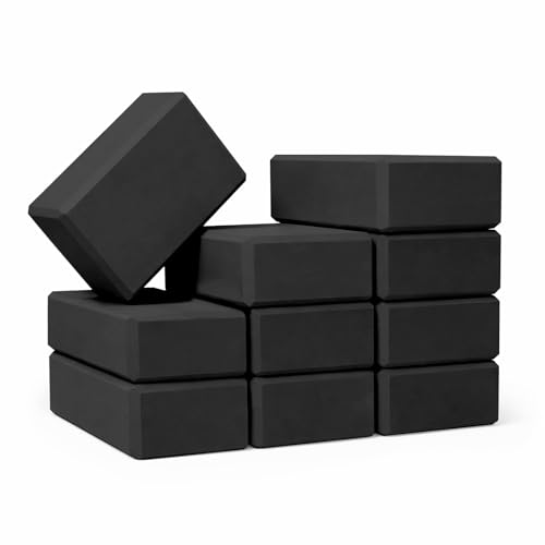 GOGO Yoga Blocks Bulk Gym Block Black, Exercise Workout Fitness Bricks Non-Slip for Meditation Physical Therapy - size: 10PACKS