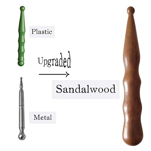Sandalwood Acupoint Massage Pen, Traditional Wooden Acupressure Stick Reflexology Tool for Deep Tissue, Meridian Massage Tool for Body, Hand and Foot