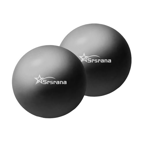 9 Inch Pilates Ball, Mini Exercise Ball for Yoga, Barre & Fitness Training - color: 2Black