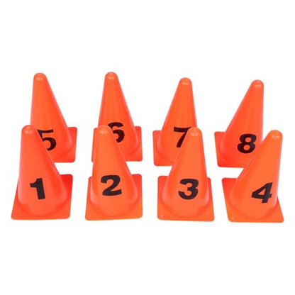 GALPADA 8pcs Numbered Soccer Agility Markers Cones, 23cm Orange Plastic Training Discs for Football Field Drills and Speed Coordination