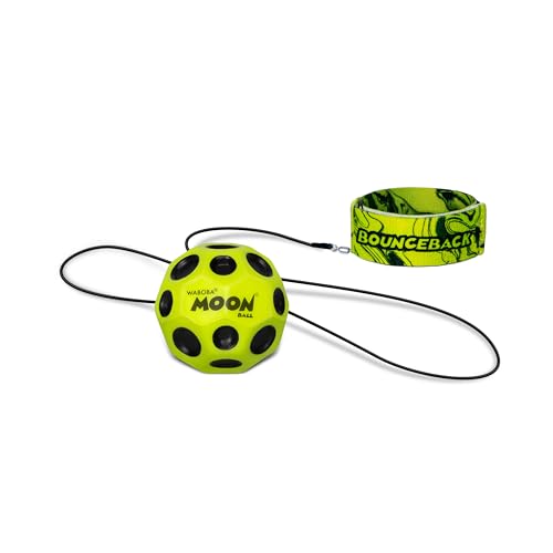 Waboba Bounceback Returning Yellow Moon Ball Hyper Bouncy Balls, Extreme Bounce and Fun, Super High Bouncing Ball for Active Play and Outdoor Games
