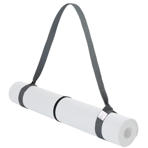 Yoga Mat Carrier Strap, Adjustable Thick Straps Sling for Carrying Large Mats, Stretching Band - color: Grey
