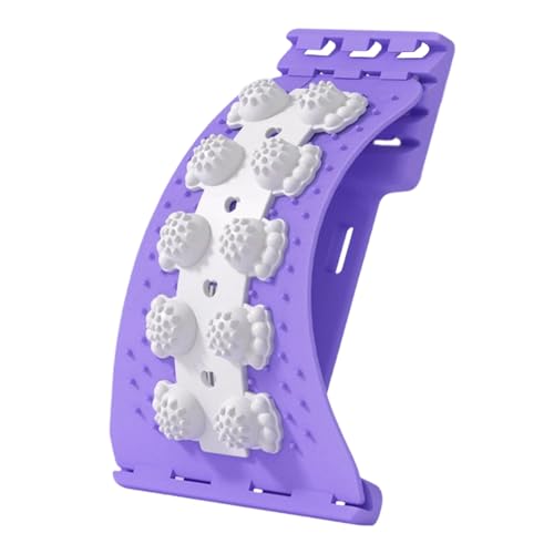 Lower Back Stretcher - Cracker Board Massager with Nodes, 4 Level Adjustable Arch, Spine Alignment Correction Support, Tissue Nerve Relaxation Slouching Prevention | for Home Gym Orthopedic Wellness - color: Prrpple