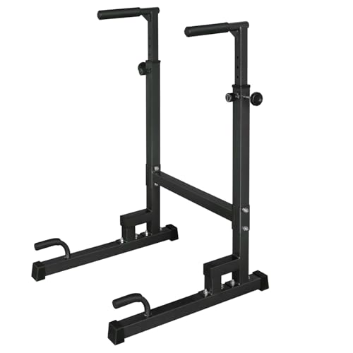 Height Adjustable Dip Station for Home Gym,Versatile Fitness Equipment for Pull-Ups,Push-Ups & Dips,Heavy-Duty Steel Frame Construction with Foam Grip Handles,Portable Strength Training Stand