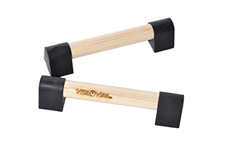Vita Vibe - Ultra Portable Mini Ash Wood Parallettes Set - 9 inch - 12 inch - USA Made - size: 12"
