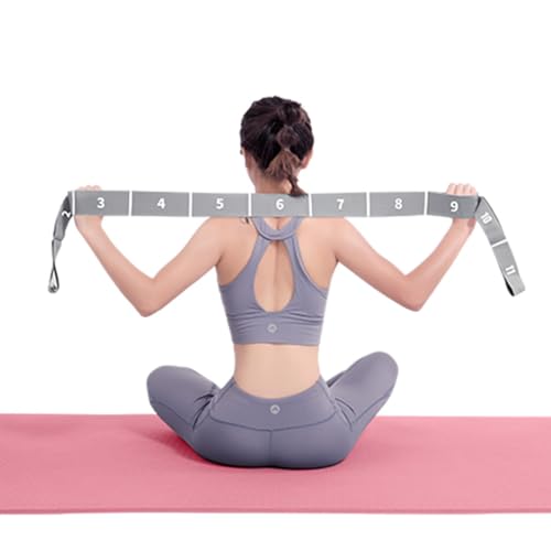 2-Pack Yoga Straps with 11 Loops - Adjustable Elastic Stretching Bands for Pilates, Dance, Ballet Gymnastics & Physical Therapy, Multifunctional Flexibility Exercise Equipment