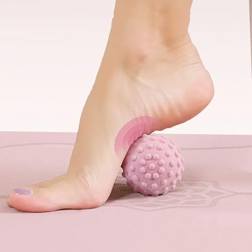 WOVTE Massage Lacrosse Ball Set for Sore Muscles, Shoulders, Neck, Back, Foot, Body, Deep Tissue, Trigger Point, Muscle Knots, Yoga and Myofascial Release - color: Blue Pink Purple
