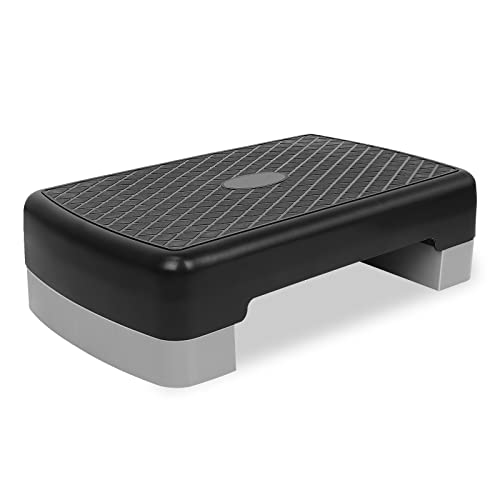 Height-Adjustable 4"-6" Step Aerobics Platform Fitness Equipment Stepper Trainer Exercise Step Platform with 2 Riser