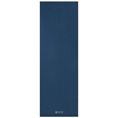 Gaiam Essentials 1/4" Thin (6mm) Yoga & Pilates, Fitness & Exercise Mat with Easy-Cinch Carrier Strap Cusion Support For Fitness and Gym Workouts