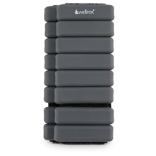 Weighted Bangles – Adjustable Ankle and Wrist Weights for Women & Men – Set of Ankle Weights 2 lbs (1 lb Each Wrist Weight) | Weighted Arm Bands for Pilates, Yoga, Running & Walking - color: Grey