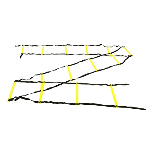 7M 14 Rung Fixed Agility Speed Ladder, Training Ladder for Soccer Football Fitness, Adjustable Length PP Agility Ladder with Non - Slip Design for Athletes and Coaches - color: Yellow