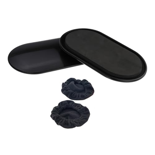 Full Body Exercise Sliders Fitness Discs Sport Core Sliders with Foot Cover for Carpet and Hardwood Floors Sport Glide Discs Stretch Gym Equipment - color: Black