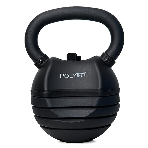 Polyfit Adjustable Kettlebell Set | 30/40/50 lbs | Kettlebell Weights for Home Gym - color: BLACK - 40 LB