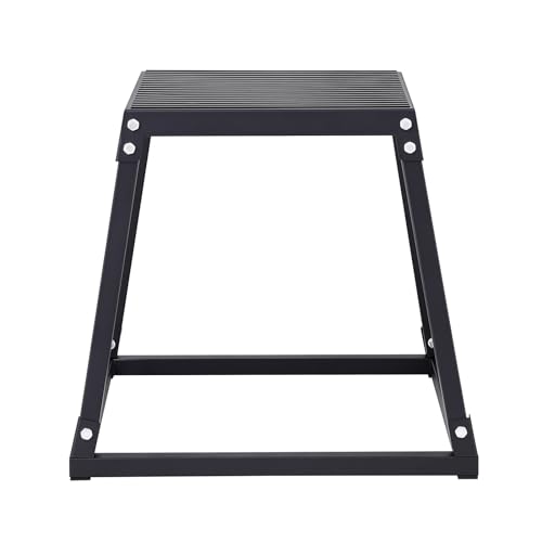 VEVOR Plyometric Jump Box, 18 Inch Plyo Box, Steel Plyometric Platform and Jumping Agility Box, Anti-Slip Fitness Exercise Step Up Box for Home Gym Training, Conditioning Strength Training