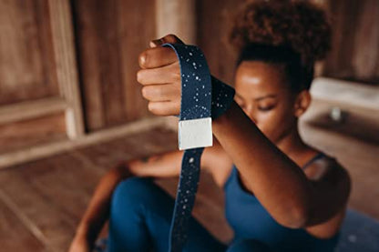 yogadesignlab | The Yoga Strap | Luxurious, Extra Long, Super Soft, Eco Printed | Studio Quality, Adjustable | Safely Stretch Further and Hold Longer | 8 ft Long - color: Celestial, size: 240cm