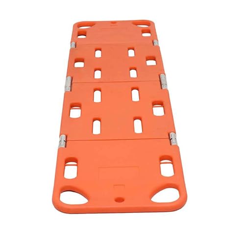 PE Plastic Folding Stretcher - 4-Fold Portable Spine Board with Holes, X-Ray Compatible, Floating Emergency Stretcher (191x47cm, 159kg Capacity)