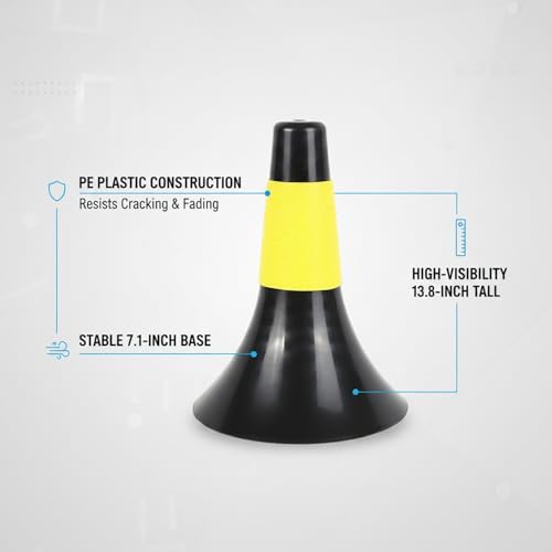 Sports Training Cones PE Plastic Agility Markers for Court and Field Drills 13.8 Inch (1 PC)
