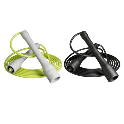 10,000-Drop Unbreakable Jump Rope, 5mm PVC Adjustable Speed Rope with Ergonomic PP Handles for Boxing, HIIT & Home Gym - color: Black+White