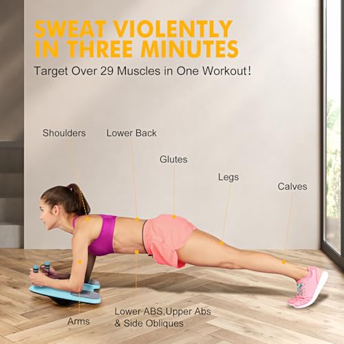 Balance Board, Wobble Plank Board for Core Strength, Core Trainer for Home Workout, Full Body Exercise Balance Trainer, Non-Slip Stability Board