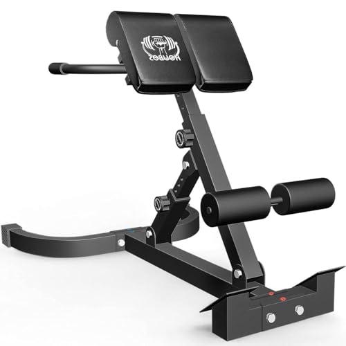 Hyper Back Extension Roman Chair - Back Extension Bench Machine for Glute, Hamstring and Lower Back, Multi-Functional Bench for Full All-in-One Body Workout, Foldable for Home Gym Fitness