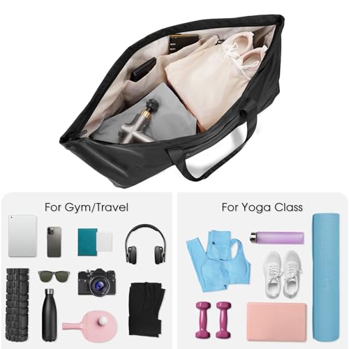 sportsnew Large Yoga Mat Bag with Shoes Compartment and Wet Pocket Ladies Pilates Gym Tote Bag with Yoga Mat Holder Strap for Women Men Workout Carrier Stuff Accessories