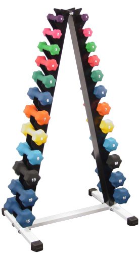 Neoprene Dumbbell Set- 12 Pairs w/Rack