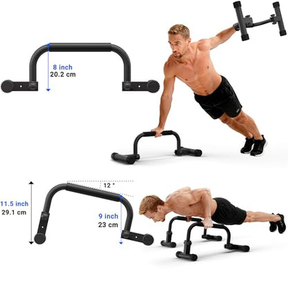 READAEER Adjustable Push Up Bar, High Strength Non-Slip Parallettes Bars & Dip Bars With Foam Handles,Heavy-Duty Calisthenics Parallel Bars for L-Sit, Dips, Home Gym Strength Training Workout
