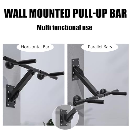 Chin Up Bar Wall Mounted Pull Up Bar, Multifunctional Chin Up Bar For Home Gym Workout Strength Training Equipment, Safe Load 300Kg