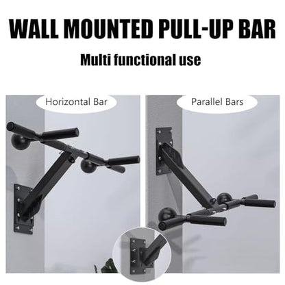 Chin Up Bar Wall Mounted Pull Up Bar, Multifunctional Chin Up Bar For Home Gym Workout Strength Training Equipment, Safe Load 300Kg