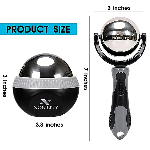 Nobility Massage Ball Roller– Ice Cold and Hot for Deep Tissue and Sore Muscle Relief of Stiffness and Stress, Body, Neck, Back, Foot, Plantar (Grey)