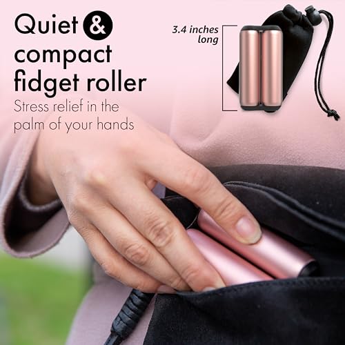 ONO Roller - Handheld Fidget Toy for Adults | Help Relieve Stress, Anxiety, Tension | Promotes Focus, Clarity | Compact, Portable Design (Rose Gold, Full Size - Aluminum) - size: Full Size, style: Aluminum - Rose Gold