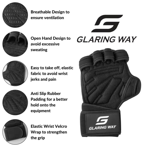 Neoprene Padded Weight Lifting Gloves for Men and Women - Ventilated Workout Gloves for Athletes Gym Sessions Cycling Tracking & Sports with Full Palm Protection