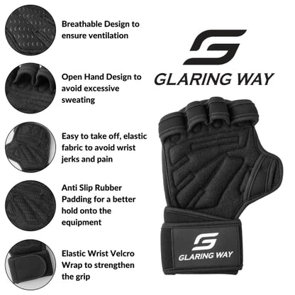 Neoprene Padded Weight Lifting Gloves for Men and Women - Ventilated Workout Gloves for Athletes Gym Sessions Cycling Tracking & Sports with Full Palm Protection