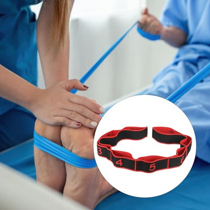 PATIKIL Exercise Bands, Yoga Stretching Strap Latin Elastic Bands for Physical Dance Stretch Pilates Resistance Bands - color: Black/Red