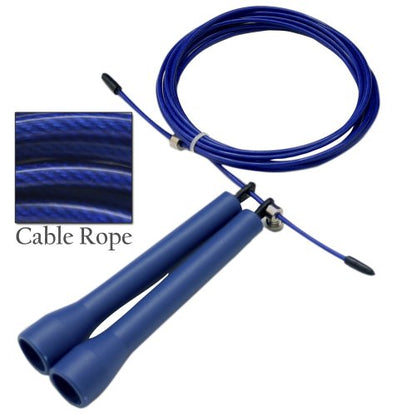 DA VINCI Ultra Speed 10 Ft Adjustable Cable Jump Rope, Super Fast for Double Unders - color: Blue