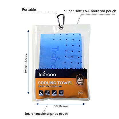 2 Packs PVA Cooling Towel(33"X7.85",Perforated Chill Towel, PVA Cooling Scarf,Sweat Rags for Workout, Neck Warp Sports Towel for Running, Hiking,Swimming Golf (Blue+Pink)